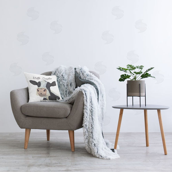 Stupell Industries Ashley Justice | Hello Sunshine Country Cow Throw Pillow