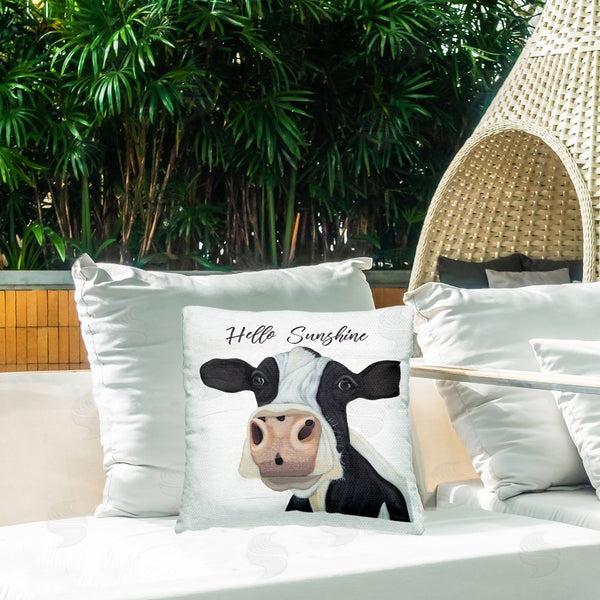 Stupell Industries Ashley Justice | Hello Sunshine Country Cow Throw Pillow