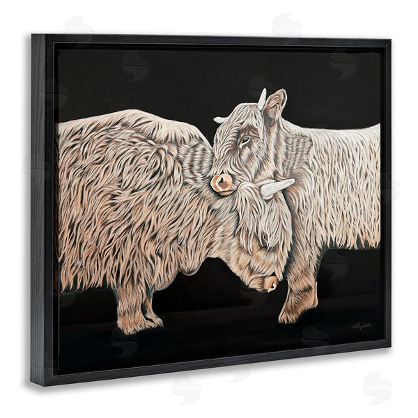 Stupell Industries Ashley Justice | Hugging Cattle On Black