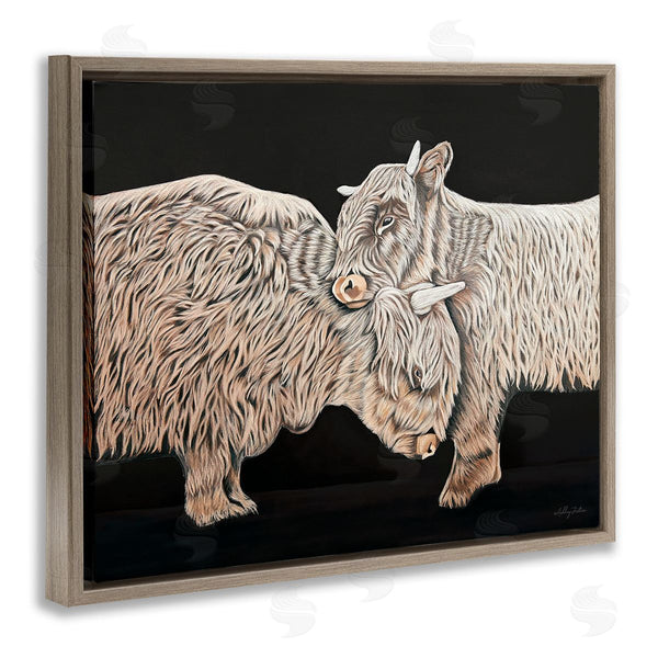 Stupell Industries Ashley Justice | Hugging Cattle On Black