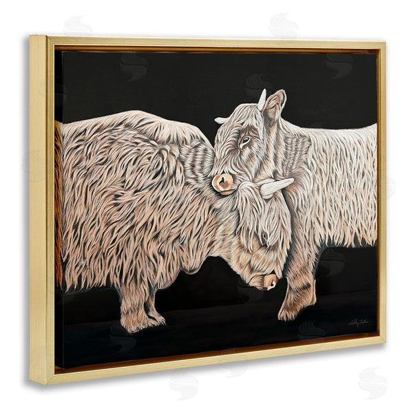 Stupell Industries Ashley Justice | Hugging Cattle On Black