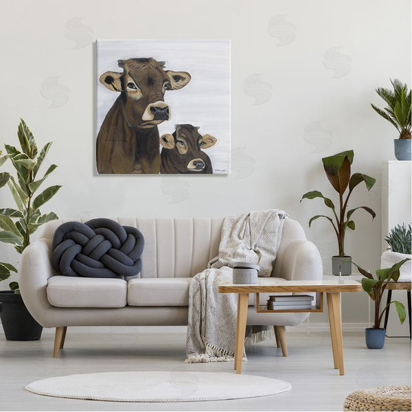Stupell Industries Ashley Justice | Mom & Baby Cow Painting Wall Art