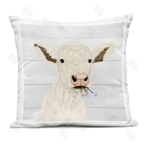 Stupell Industries Ashley Justice | Opal Baby Cow Portrait Printed Throw Pillow