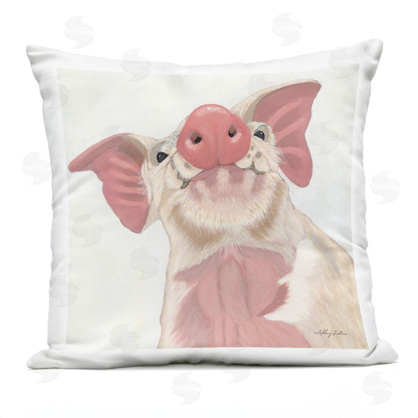 Stupell Industries Ashley Justice | Pink Pig Snout Adorable Farm Hog Animal Printed Throw Pillow