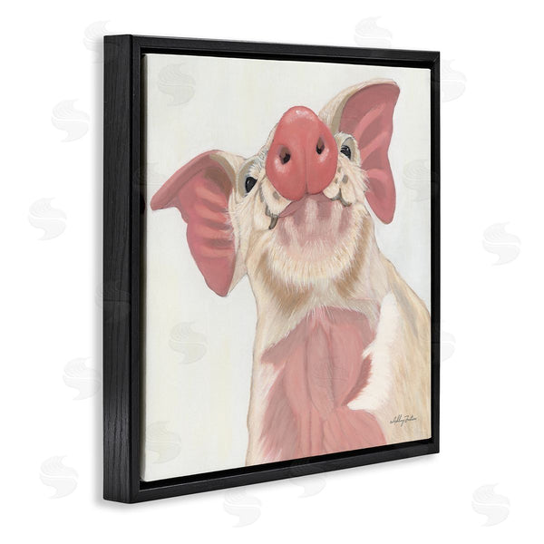 Stupell Industries Ashley Justice | Pink Pig Snout Adorable Farm Hog Painting Wall Art