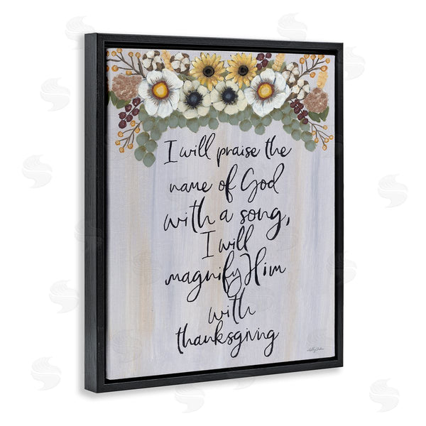 Stupell Industries Ashley Justice | Praise Name Of God Sentiment Autumn Flowers Wall Art