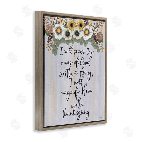 Stupell Industries Ashley Justice | Praise Name Of God Sentiment Autumn Flowers Wall Art