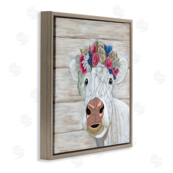Stupell Industries Ashley Justice | Rustic Cow Flower Crown