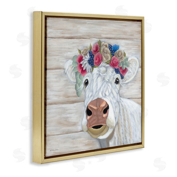 Stupell Industries Ashley Justice | Rustic Cow Flower Crown