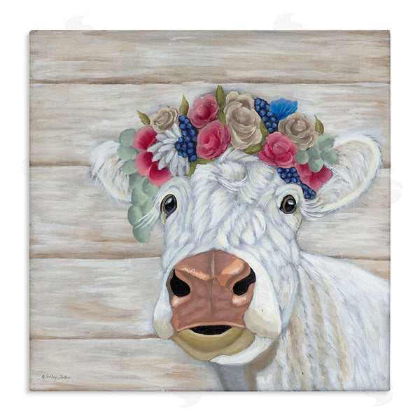 stupell industries Ashley Justice | Rustic Cow Flower Crown