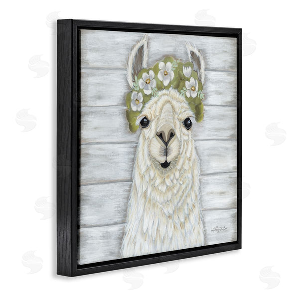 Stupell Industries Ashley Justice | Smiling Llama Country Floral Blooms Wall Art