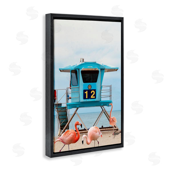 Stupell Industries Ashley Singleton | Beach Shore With Flamingoes