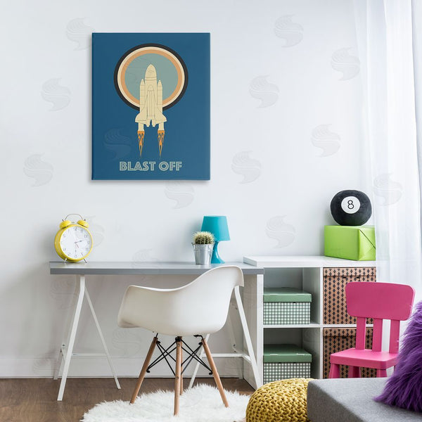 Stupell Industries Ashley Singleton | Blast Off Vintage Rocket Wall Art