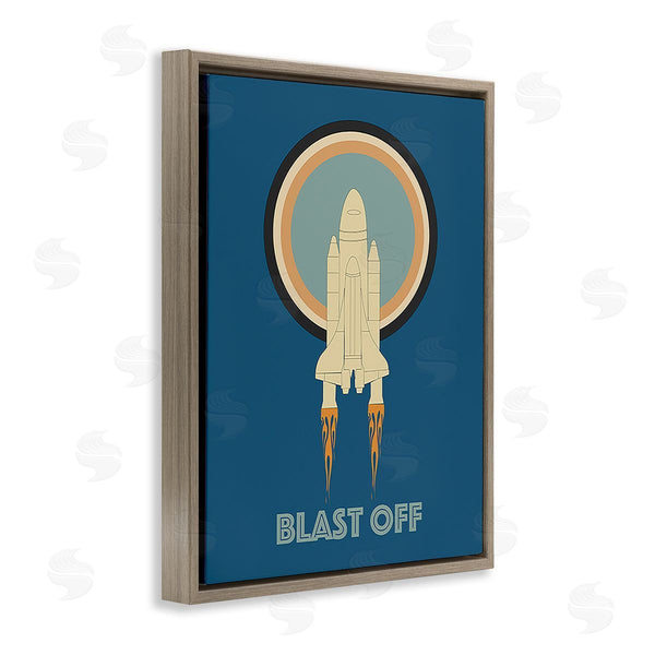 Stupell Industries Ashley Singleton | Blast Off Vintage Rocket Wall Art