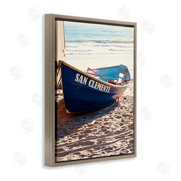 Stupell Industries Ashley Singleton | Blue Boat On Sand Wall Art