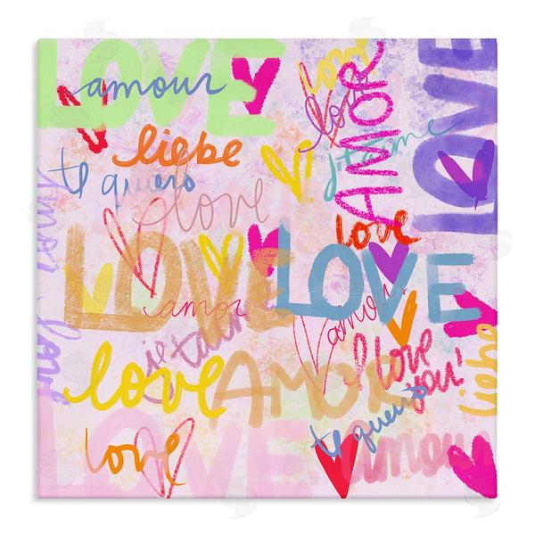 stupell industries Ashley Singleton | Bold Abstract Love Words Collage Wall Art