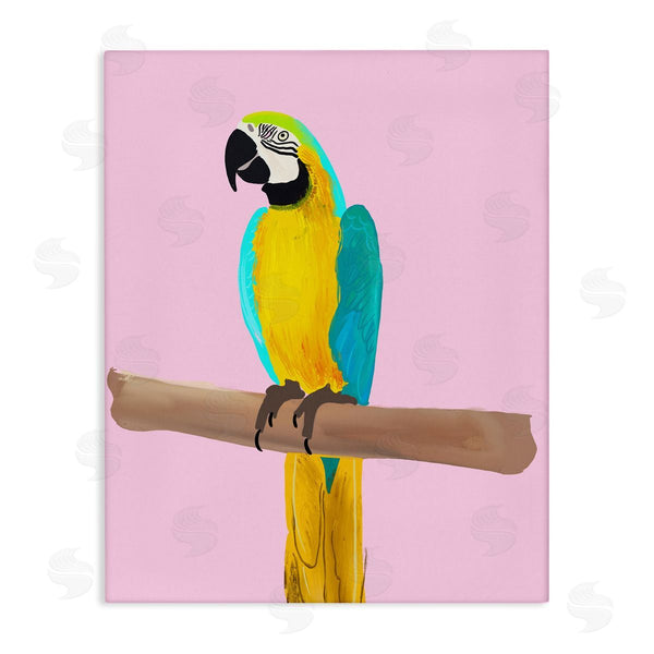 stupell industries Ashley Singleton | Bright Parrot on Pink Wall Art
