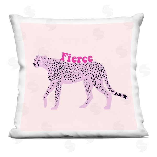 stupell industries Ashley Singleton | Fierce Cheetah on Pink Printed Throw Pillow