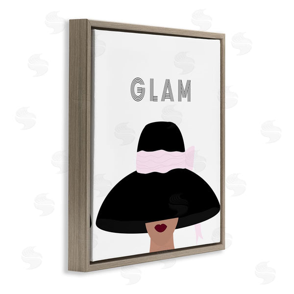 Stupell Industries Ashley Singleton | Glam Text Fashionista Female Black Pink Hat Wall Art