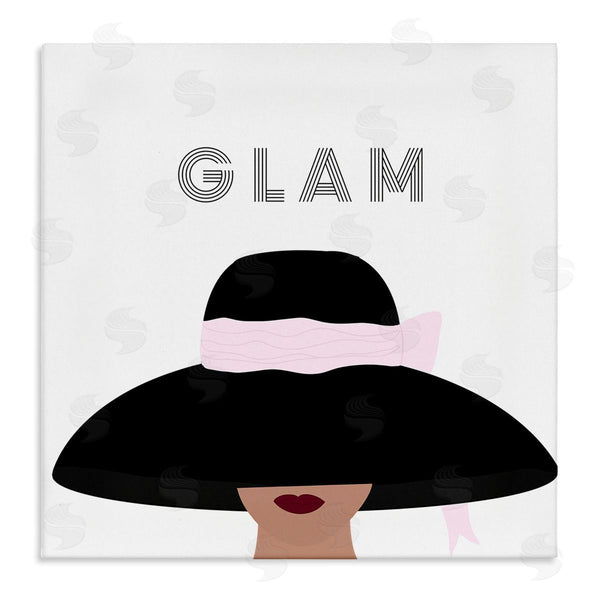 stupell industries Ashley Singleton | Glam Text Fashionista Female Black Pink Hat Wall Art