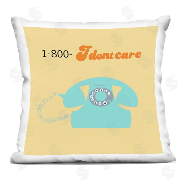 stupell industries Ashley Singleton | I Don't Care Retro Phone Printed Throw Pillow