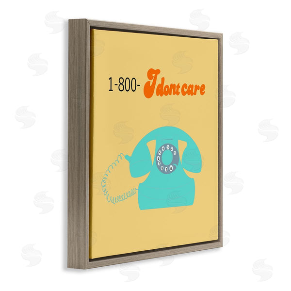 Stupell Industries Ashley Singleton | I Don't Care Retro Phone Wall Art