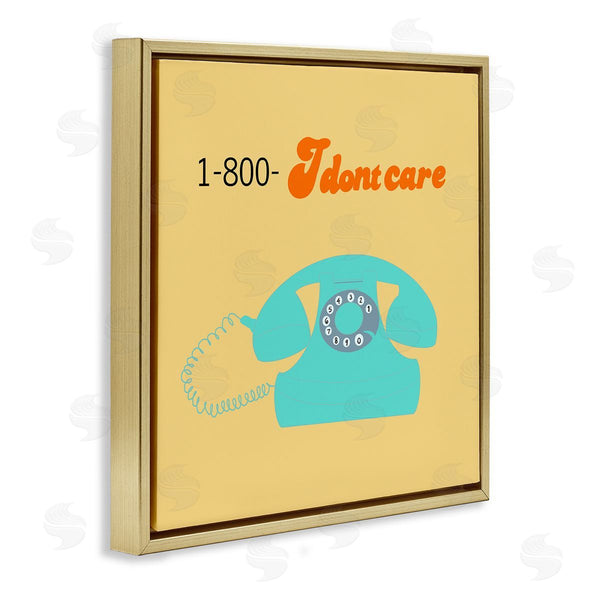 Stupell Industries Ashley Singleton | I Don't Care Retro Phone Wall Art