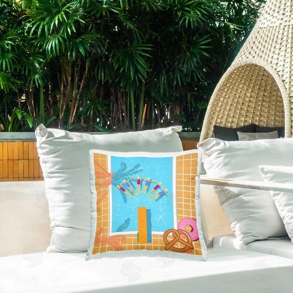 Stupell Industries Ashley Singleton | In Sync Pool Swimmers Printed Throw Pillow
