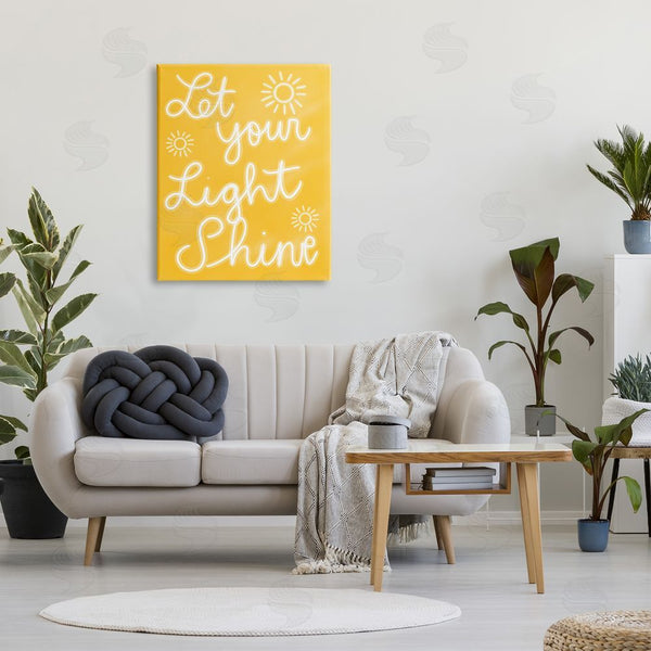 Stupell Industries Ashley Singleton | Let Your Light Shine Yellow Phrase Wall Art