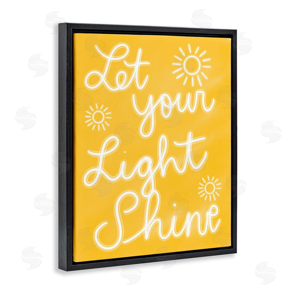 Stupell Industries Ashley Singleton | Let Your Light Shine Yellow Phrase Wall Art