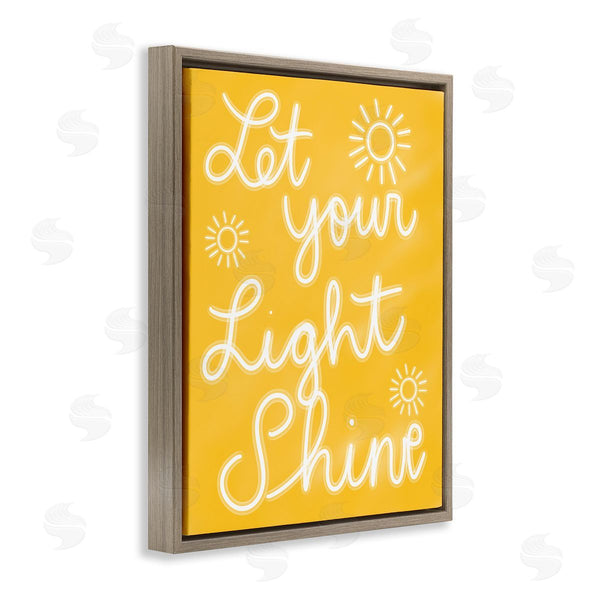 Stupell Industries Ashley Singleton | Let Your Light Shine Yellow Phrase Wall Art