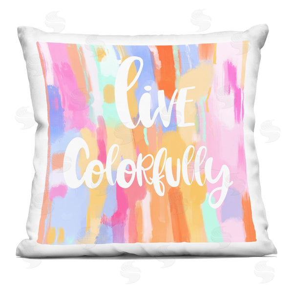 stupell industries Ashley Singleton | Live Colorfully Phrase Printed Throw Pillow