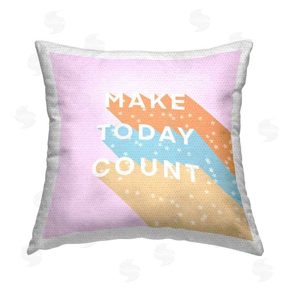 Stupell Industries Ashley Singleton | Make Today Count Pastel Hues Printed Throw Pillow