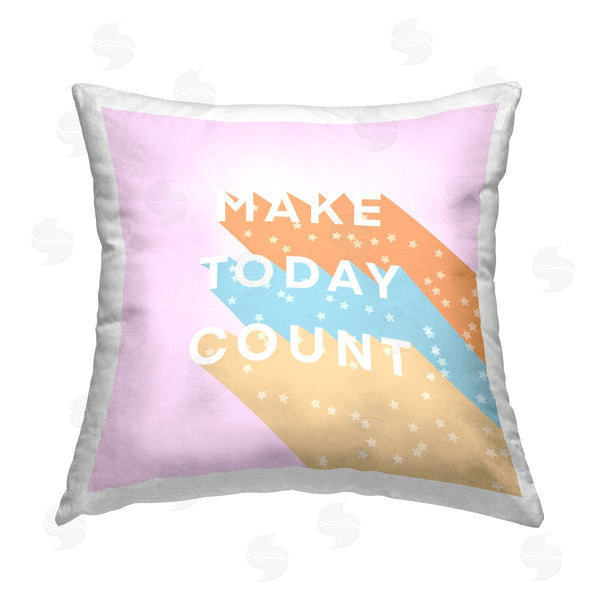 stupell industries Ashley Singleton | Make Today Count Pastel Hues Printed Throw Pillow