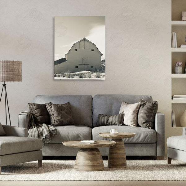 Stupell Industries Ashley Singleton | Monochromatic Winter Barn Wall Art