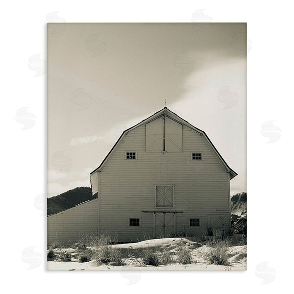 stupell industries Ashley Singleton | Monochromatic Winter Barn Wall Art