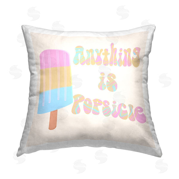 stupell industries Ashley Singleton | Retro Anything Is Popsicle Printed Throw Pillow