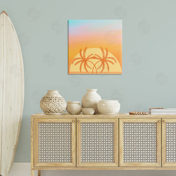 Stupell Industries Ashley Singleton | Retro Sunset Palm Trees Wall Art