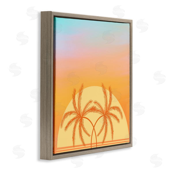 Stupell Industries Ashley Singleton | Retro Sunset Palm Trees Wall Art