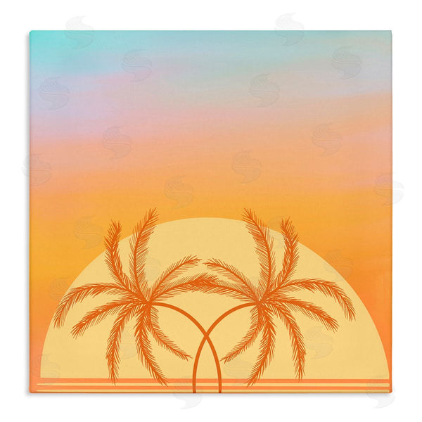 stupell industries Ashley Singleton | Retro Sunset Palm Trees Wall Art