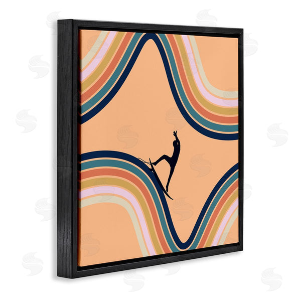 Stupell Industries Ashley Singleton | Retro Surfer Riding Wave Wall Art