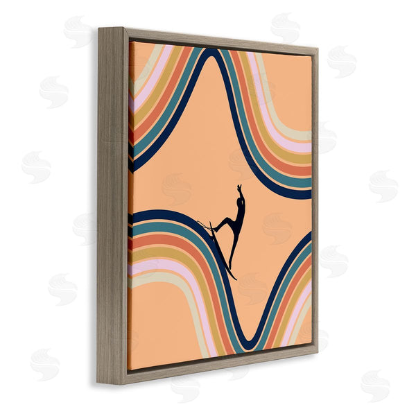 Stupell Industries Ashley Singleton | Retro Surfer Riding Wave Wall Art