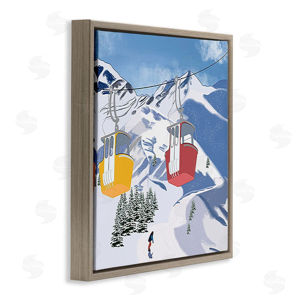 Stupell Industries Ashley Singleton | Ski Lift Over Vast Mountain