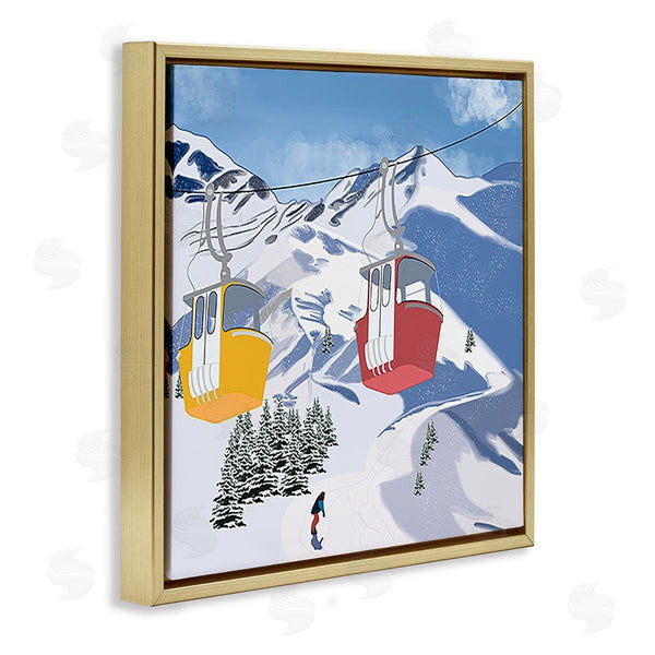 Stupell Industries Ashley Singleton | Ski Lift Over Vast Mountain