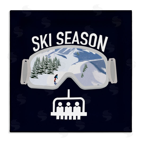 stupell industries Ashley Singleton | Ski Season Phrases Sports Goggles Snowboard Slopes Blue Wall Art
