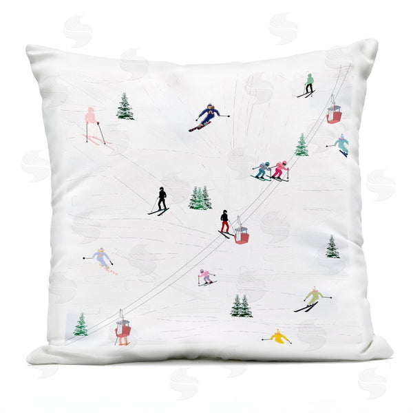 Stupell Industries Ashley Singleton | Snowy Winter Ski Slopes Printed Throw Pillow