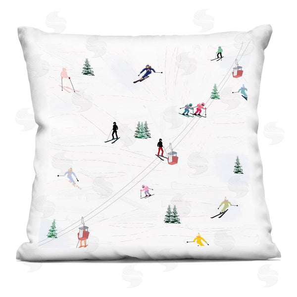 stupell industries Ashley Singleton | Snowy Winter Ski Slopes Printed Throw Pillow
