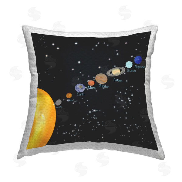 Stupell Industries Ashley Singleton | Solar System Planets Printed Throw Pillow