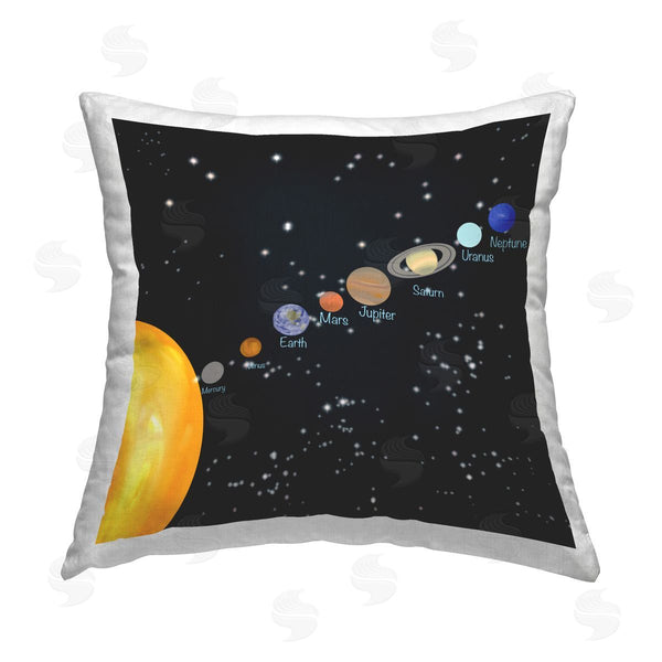 stupell industries Ashley Singleton | Solar System Planets Printed Throw Pillow
