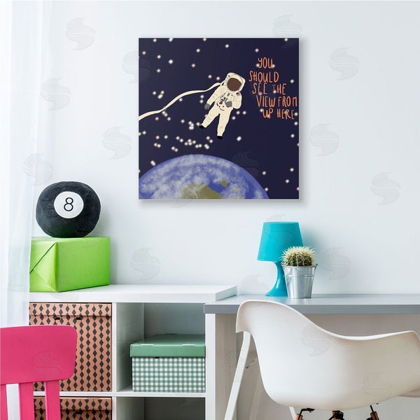 Stupell Industries Ashley Singleton | The View From Up Here Phrase Outer Space Astronaut Wall Art